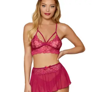 Lace Bralette wMatching Mini Skirt