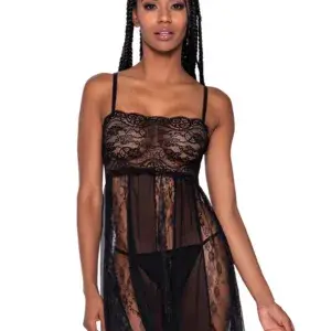 Sheer Panel Babydoll w/Panty